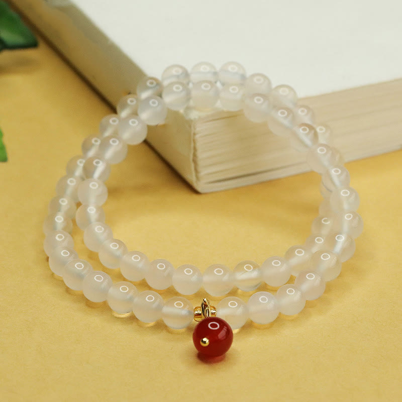 Chalcedony Red Agate Harmony Bracelet for Women 6mm & 8mm