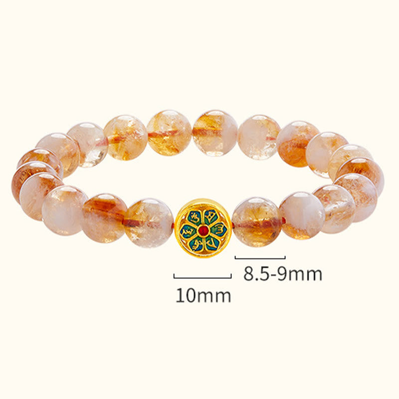 8.5mm Citrine & 999 Sterling Silver Protection Bracelet