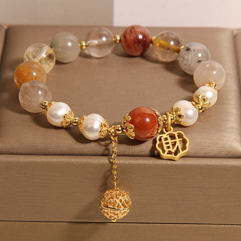 8mm Rutilated Quartz Fortune Spiritual Bracelet