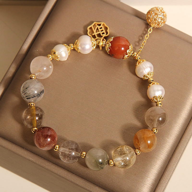 8mm Rutilated Quartz Fortune Spiritual Bracelet