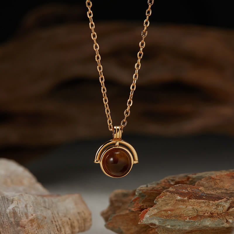 925 Sterling Silver Agate Necklace with Confidence Pendant