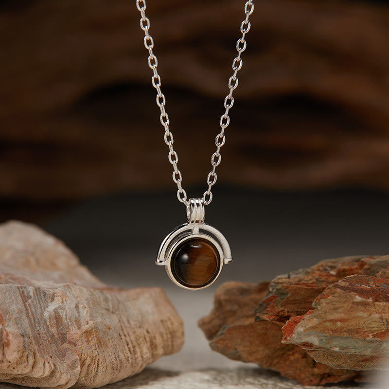 925 Sterling Silver Agate Necklace with Confidence Pendant