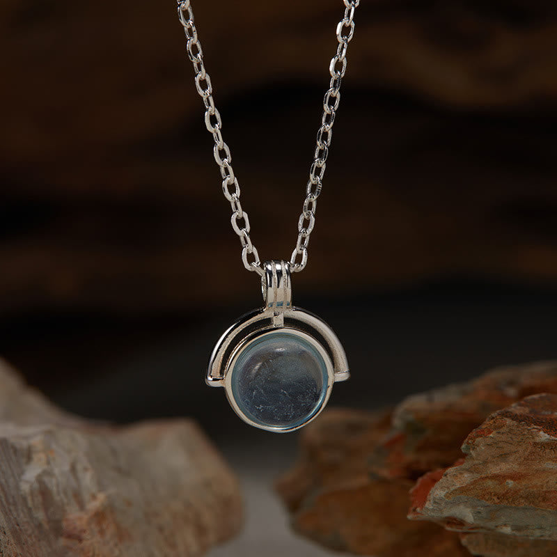 925 Sterling Silver Agate Necklace with Confidence Pendant