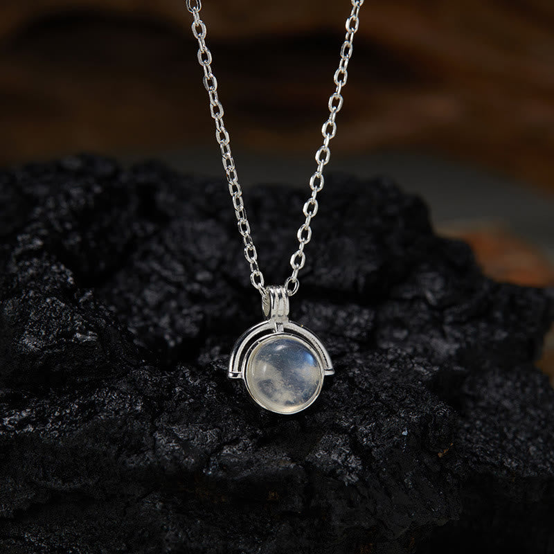 925 Sterling Silver Agate Necklace with Confidence Pendant
