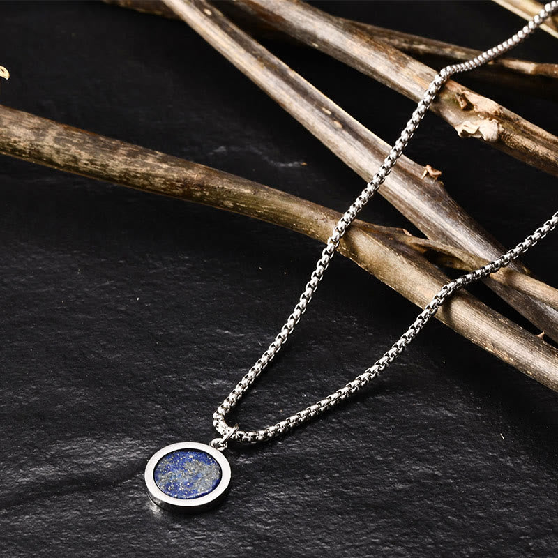 Turquoise Necklace with Tiger Eye, Lazurite & Malachite Pendant