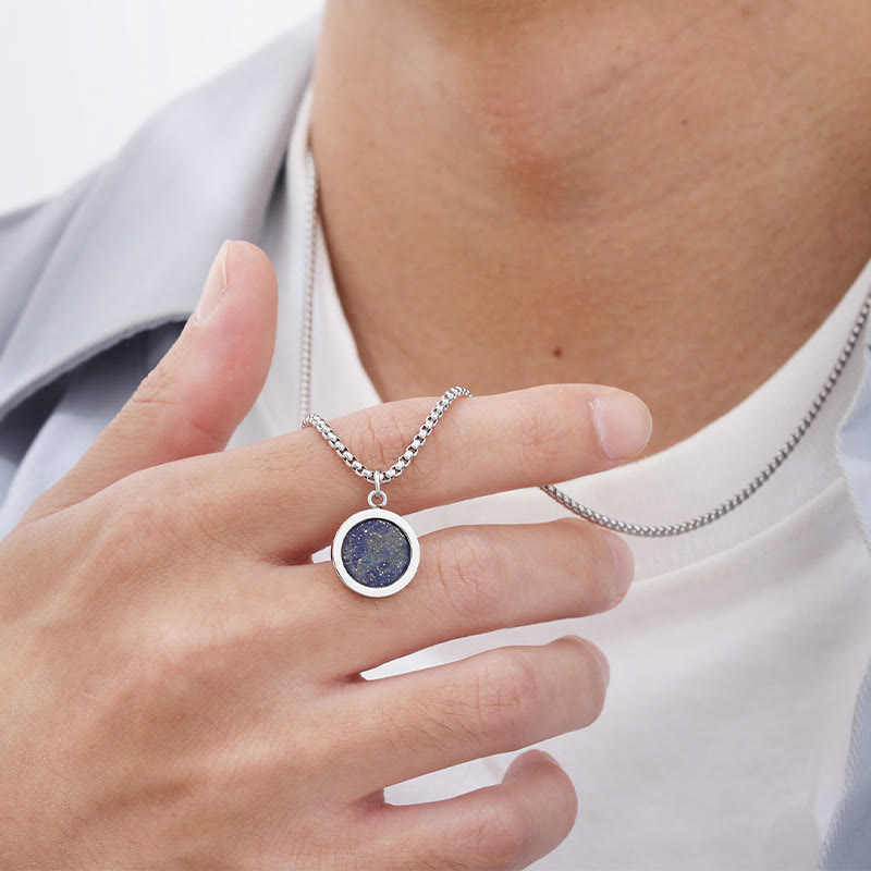 Turquoise Necklace with Tiger Eye, Lazurite & Malachite Pendant