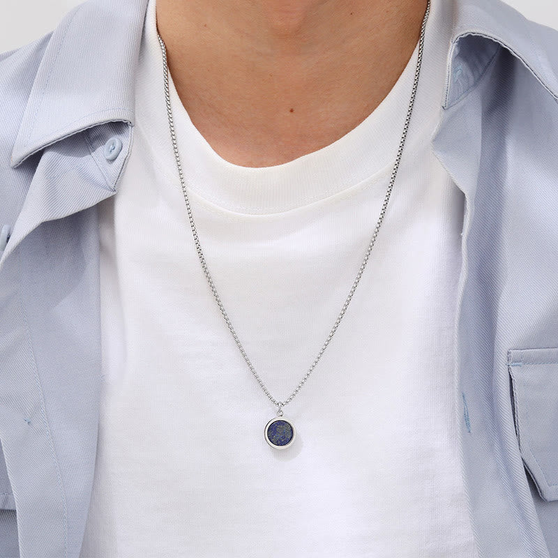 Turquoise Necklace with Tiger Eye, Lazurite & Malachite Pendant