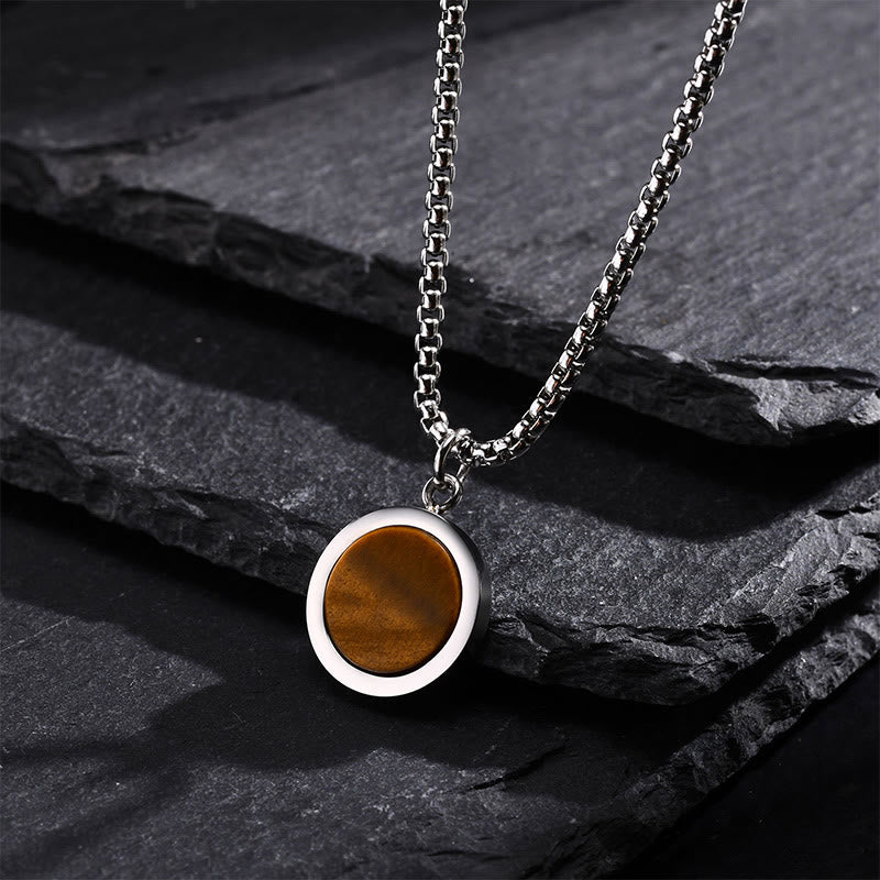 Turquoise Necklace with Tiger Eye, Lazurite & Malachite Pendant