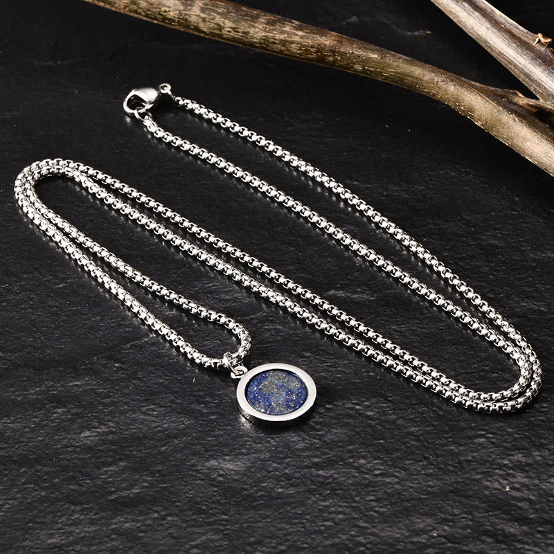 Turquoise Necklace with Tiger Eye, Lazurite & Malachite Pendant