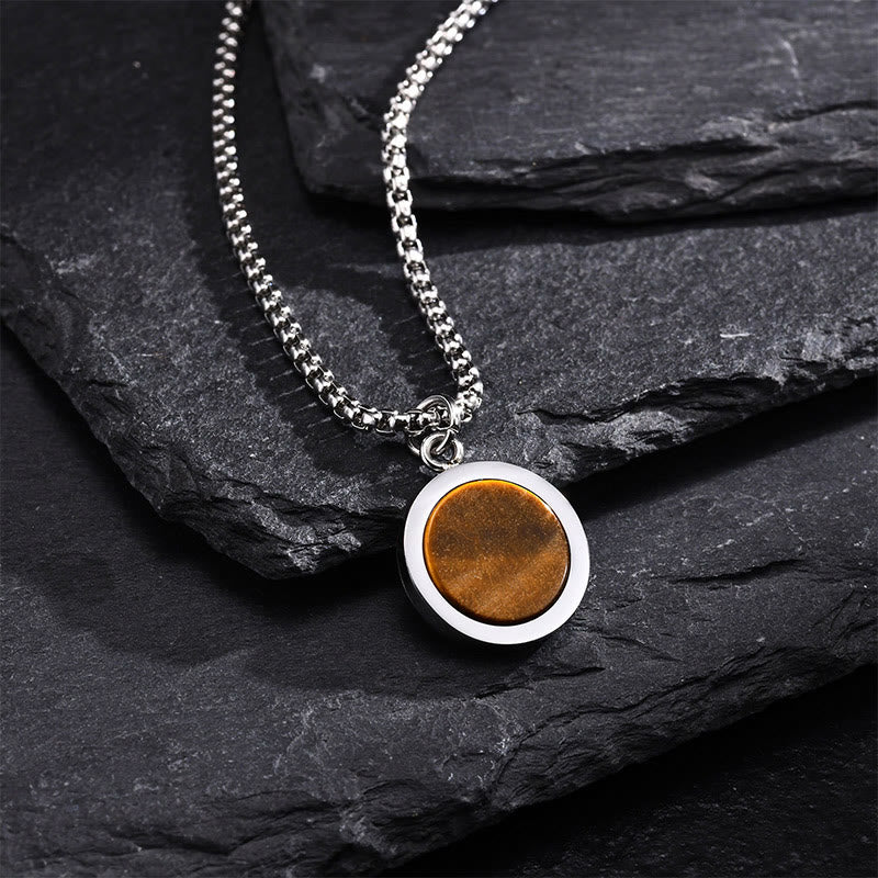 Turquoise Necklace with Tiger Eye, Lazurite & Malachite Pendant