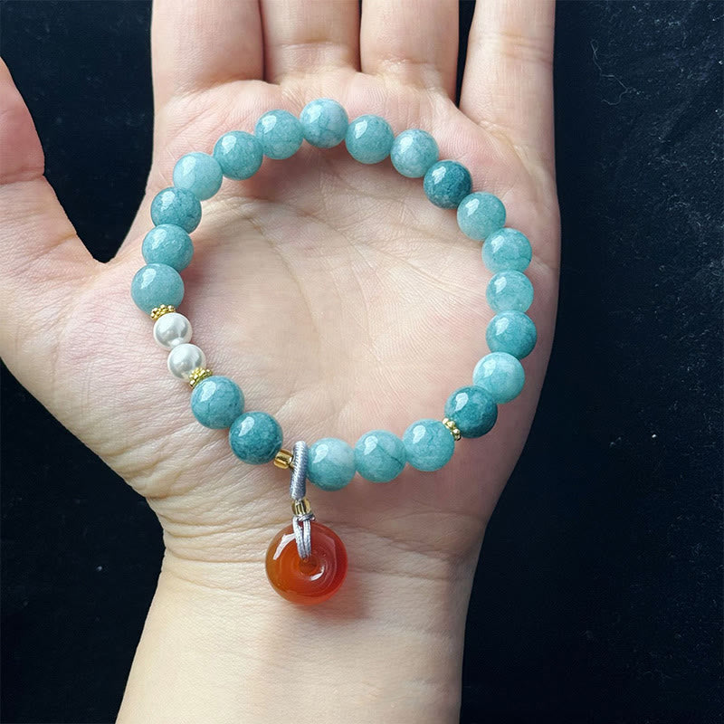 8mm Jade Peace Buckle Prosperity Bracelet
