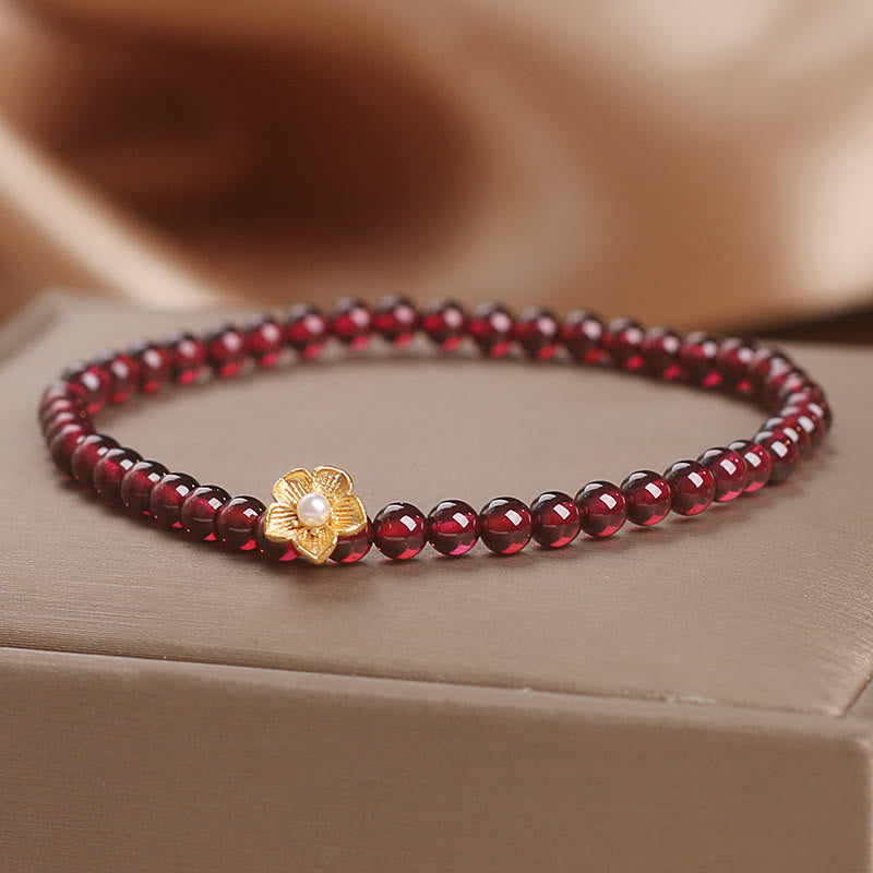 4mm Garnet Bracelet for Passion & Protection, 14-16cm