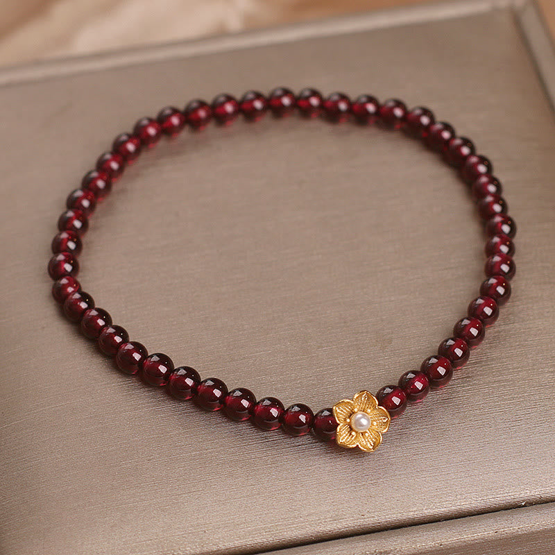 4mm Garnet Bracelet for Passion & Protection, 14-16cm