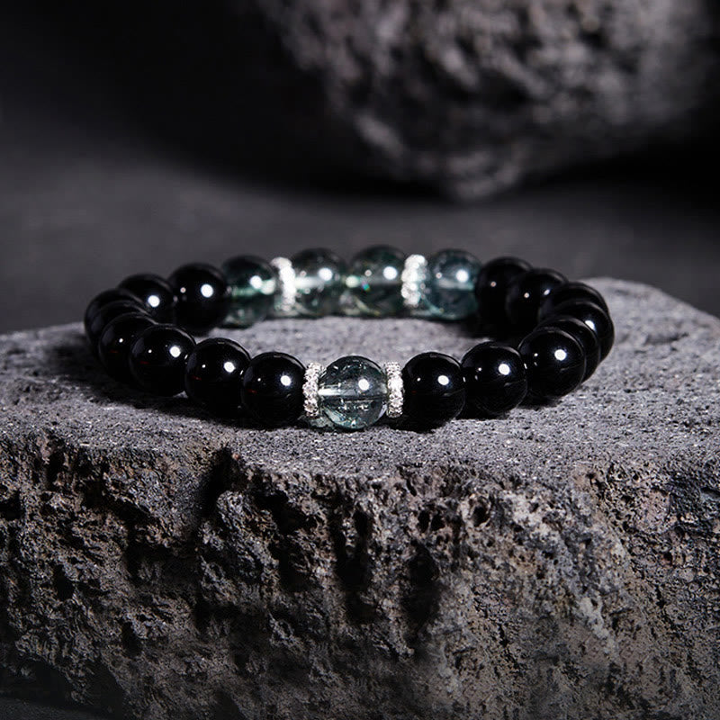 8mm Black Obsidian Strength Bracelet for Protection