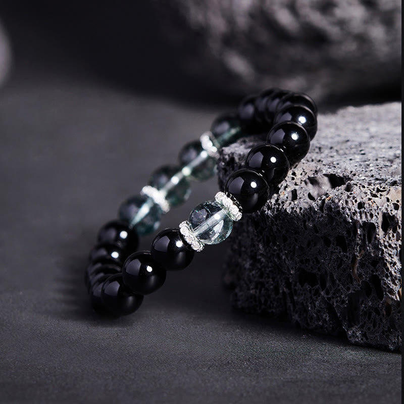 8mm Black Obsidian Strength Bracelet for Protection