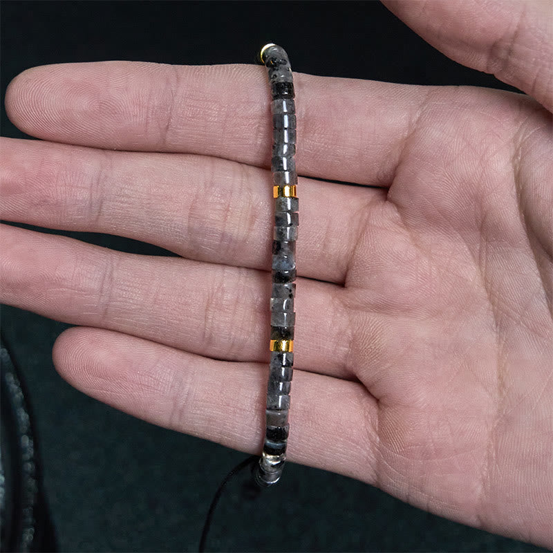 Black Glitter Stone Courage Bracelet for Spiritual Protection