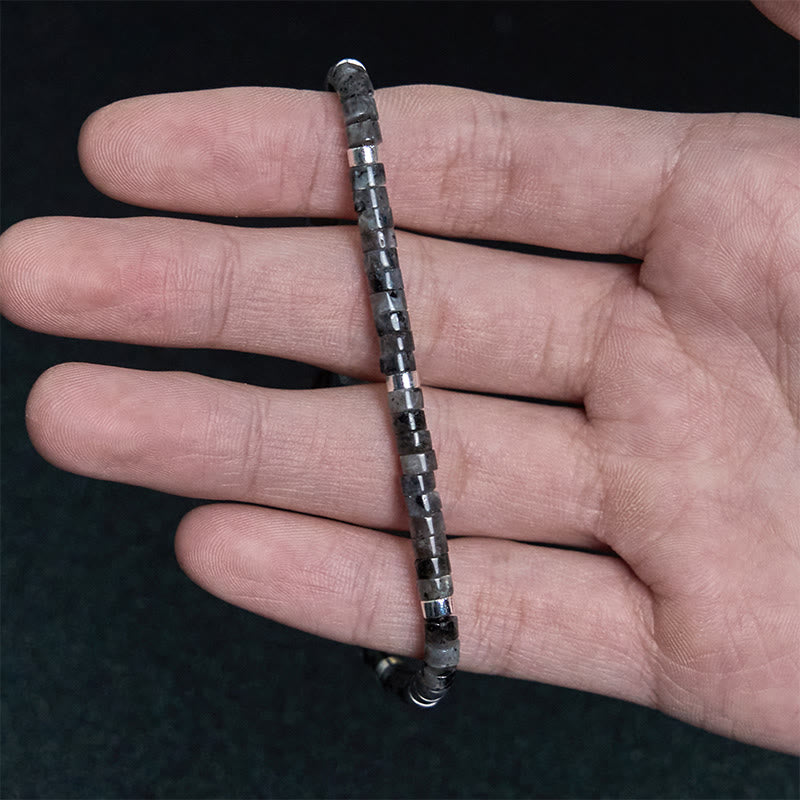 Black Glitter Stone Courage Bracelet for Spiritual Protection