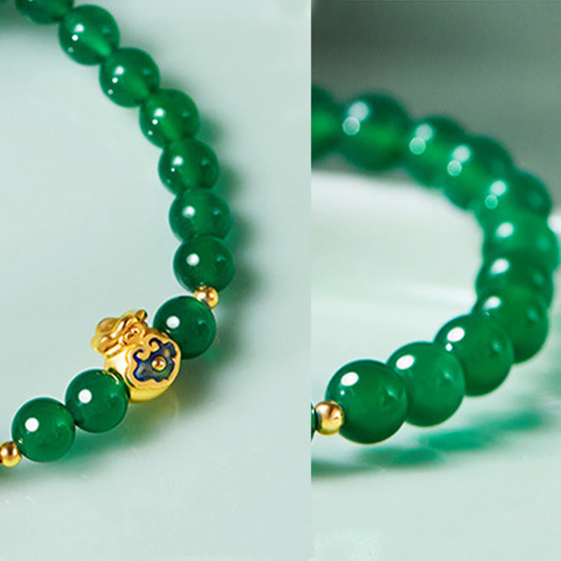 Green Chalcedony Agate Bracelet for Strength and Calm