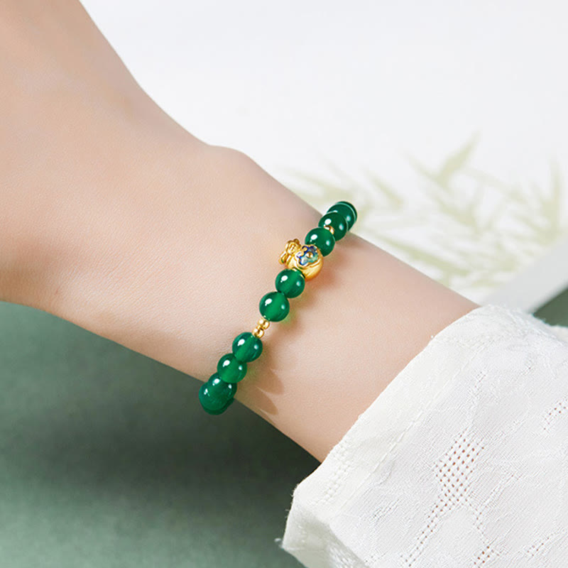 Green Chalcedony Agate Bracelet for Strength and Calm