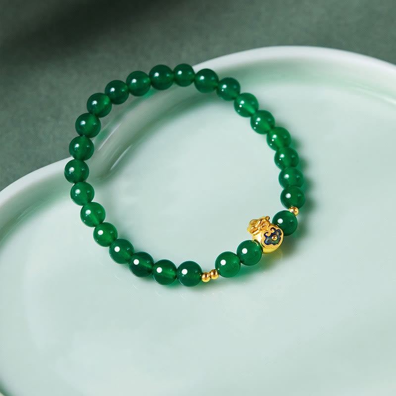 Green Chalcedony Agate Bracelet for Strength and Calm