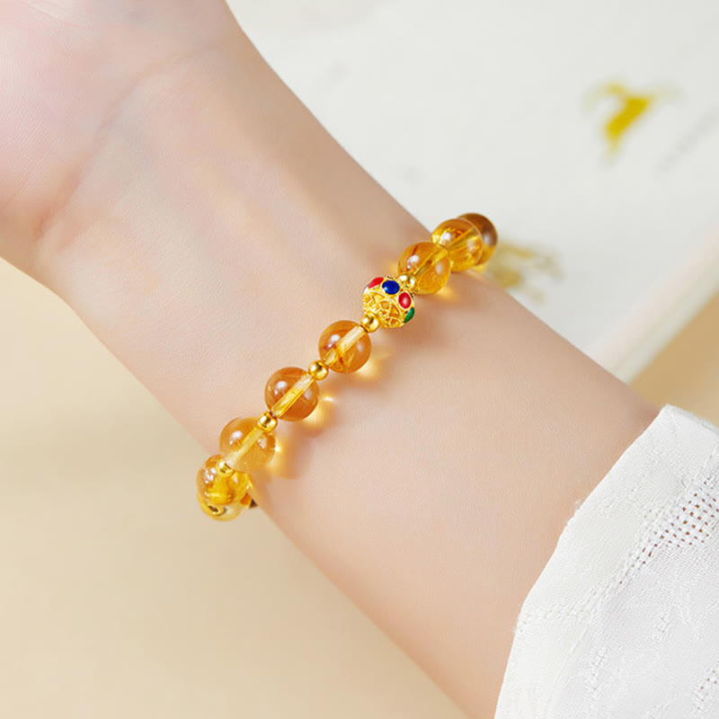 Citrine Tiger Eye Protection Bracelet 8mm