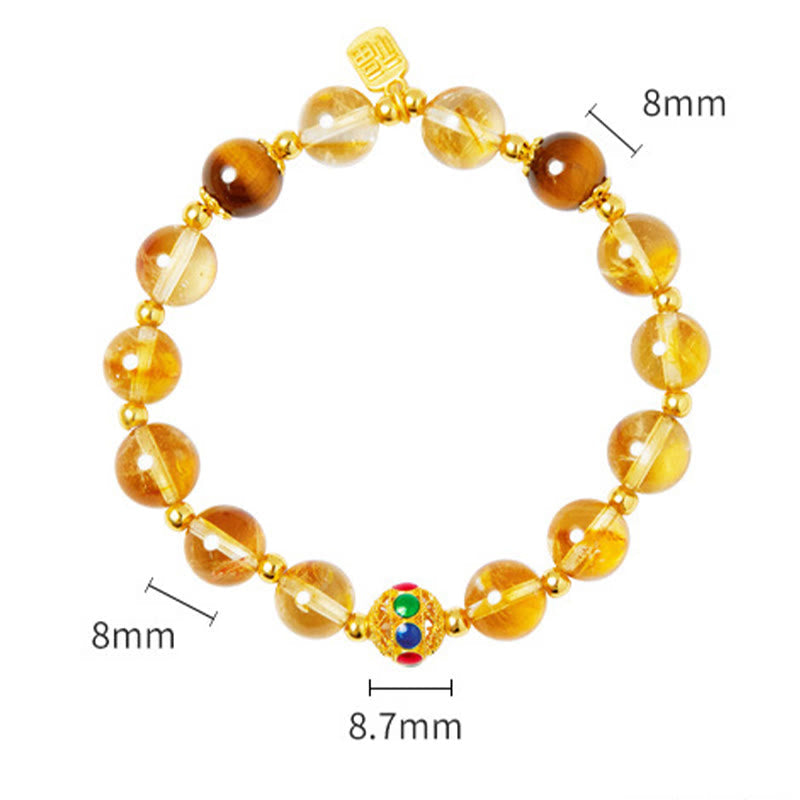 Citrine Tiger Eye Protection Bracelet 8mm