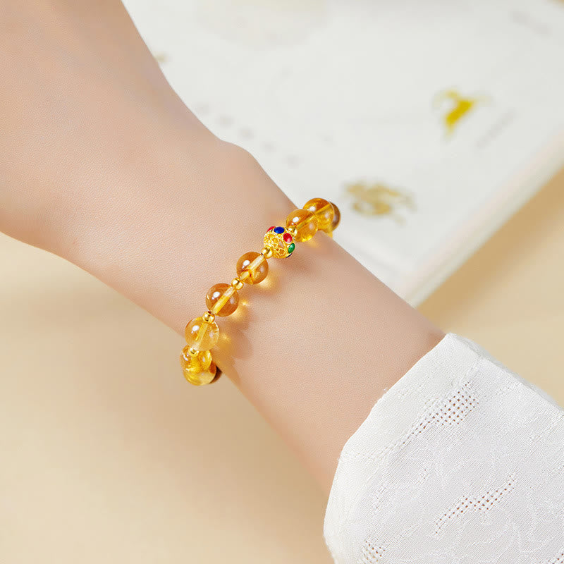 Citrine Tiger Eye Protection Bracelet 8mm
