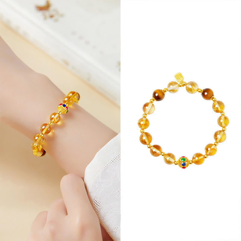 Citrine Tiger Eye Protection Bracelet 8mm
