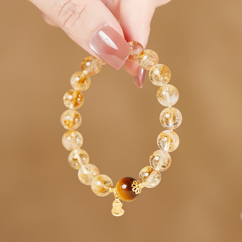 Natural Tiger Eye Citrine Prosperity Bracelet 8mm