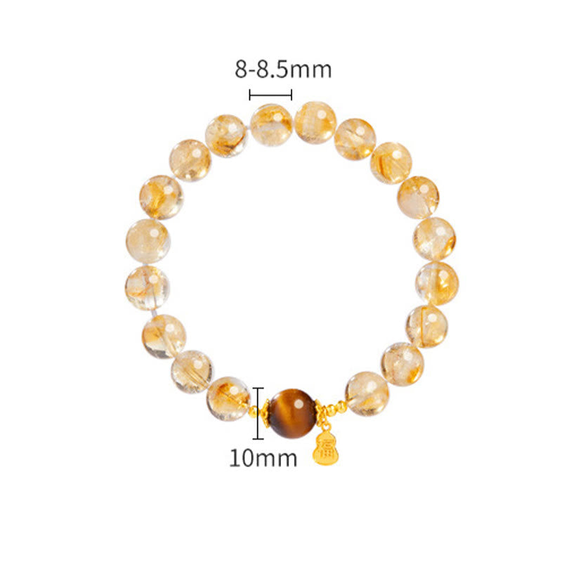 Natural Tiger Eye Citrine Prosperity Bracelet 8mm