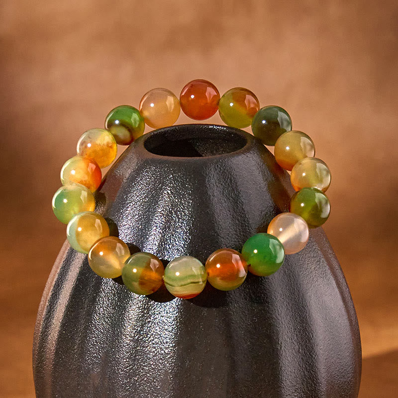 8mm Peacock Agate Courage & Purification Bracelet