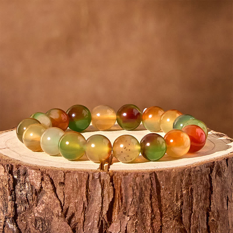 8mm Peacock Agate Courage & Purification Bracelet