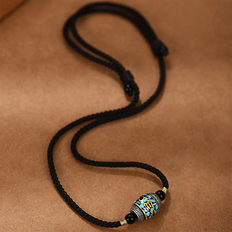 Om Mani Padme Hum Necklace Dzi Bead Protection Pendant
