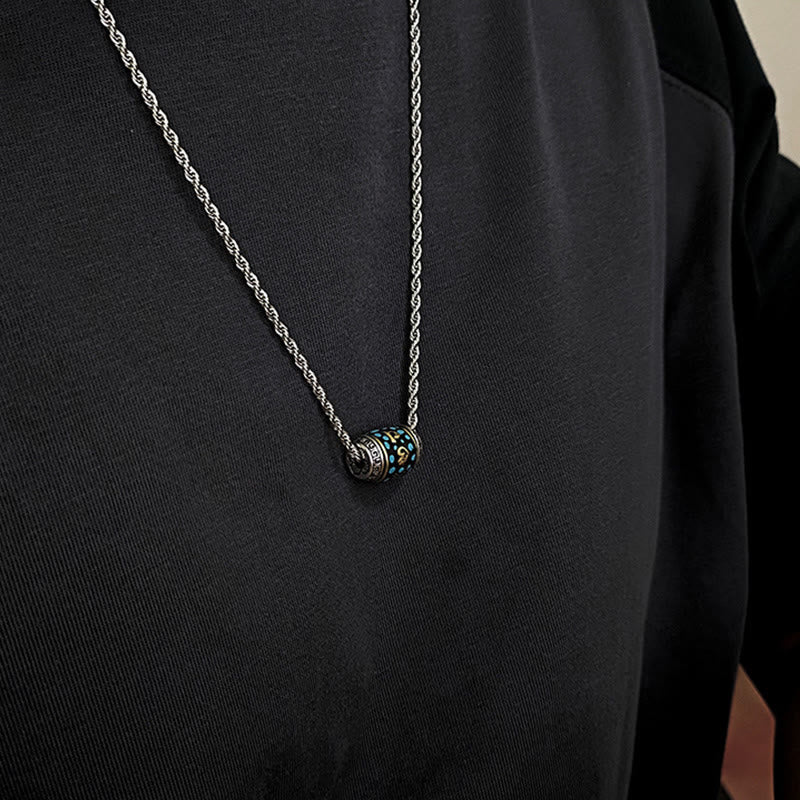 Om Mani Padme Hum Necklace Dzi Bead Protection Pendant