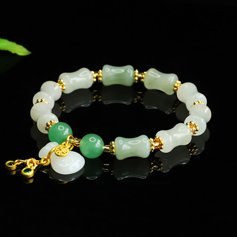 8mm Tianshan Jade Fu Character Prosperity Bracelet