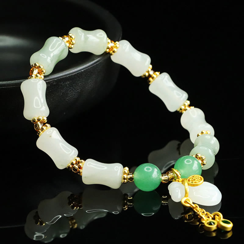 8mm Tianshan Jade Fu Character Prosperity Bracelet
