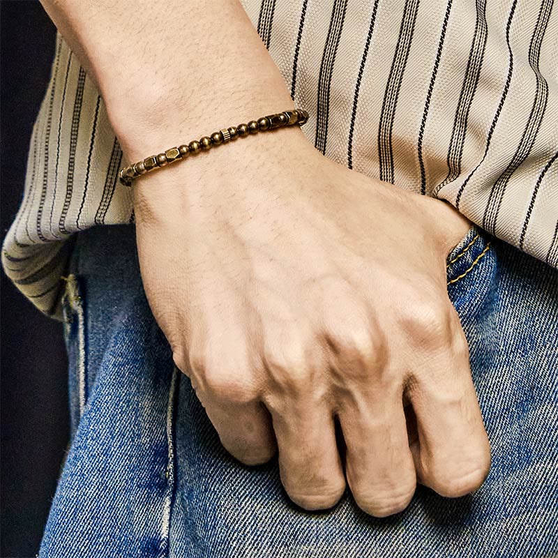 Copper Brass Wealth Bracelet | Vintage Spiritual Bead Jewelry