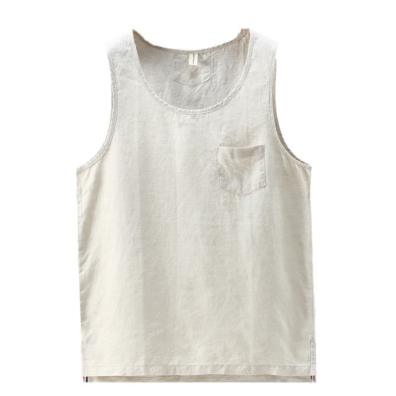 Men's Linen Vest Sleeveless Summer | Spiritual Clothing