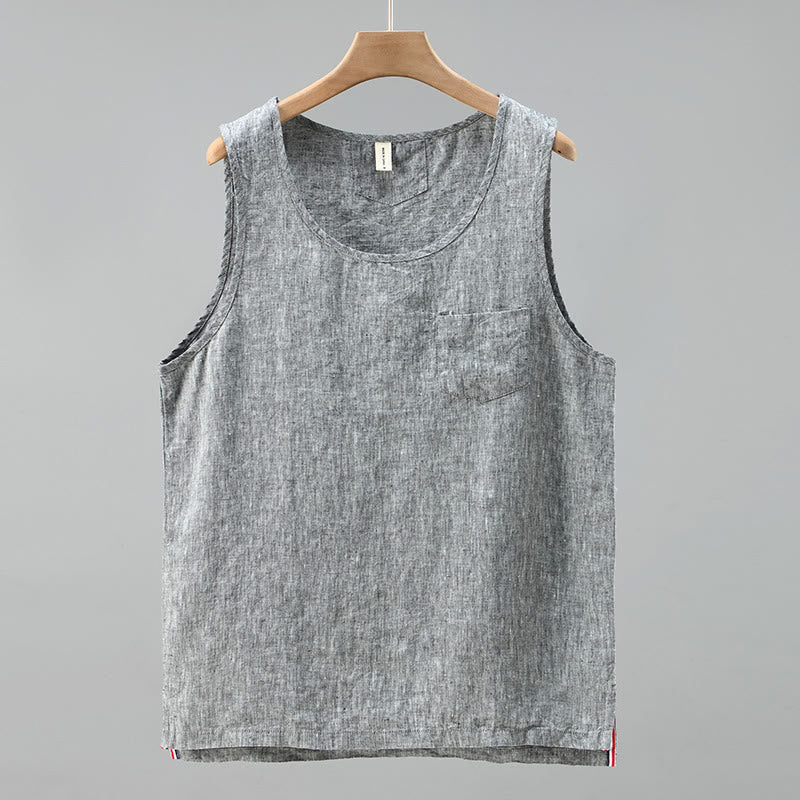 Men's Linen Vest Sleeveless Summer | Spiritual Clothing