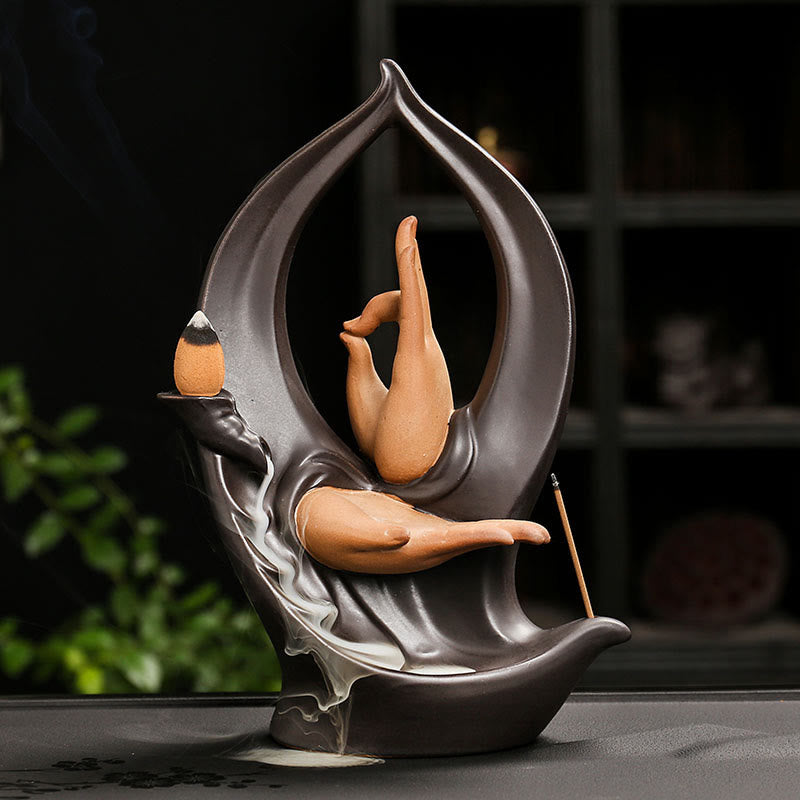 Ceramic Backflow Incense Burner Handcrafted Buddha Hand