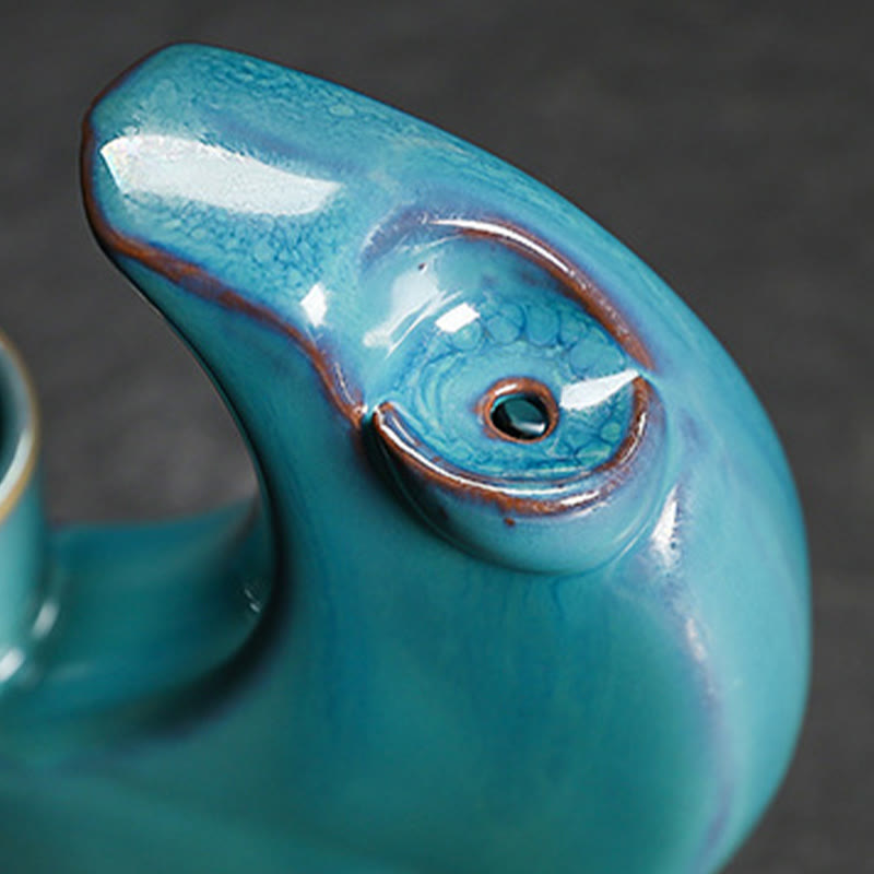 Blue Crescent Moon Ceramic Backflow Incense Burner 12.2cm