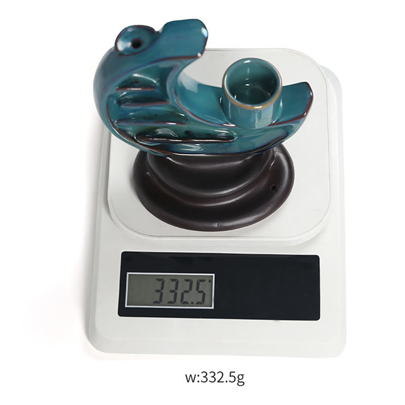 Blue Crescent Moon Ceramic Backflow Incense Burner 12.2cm