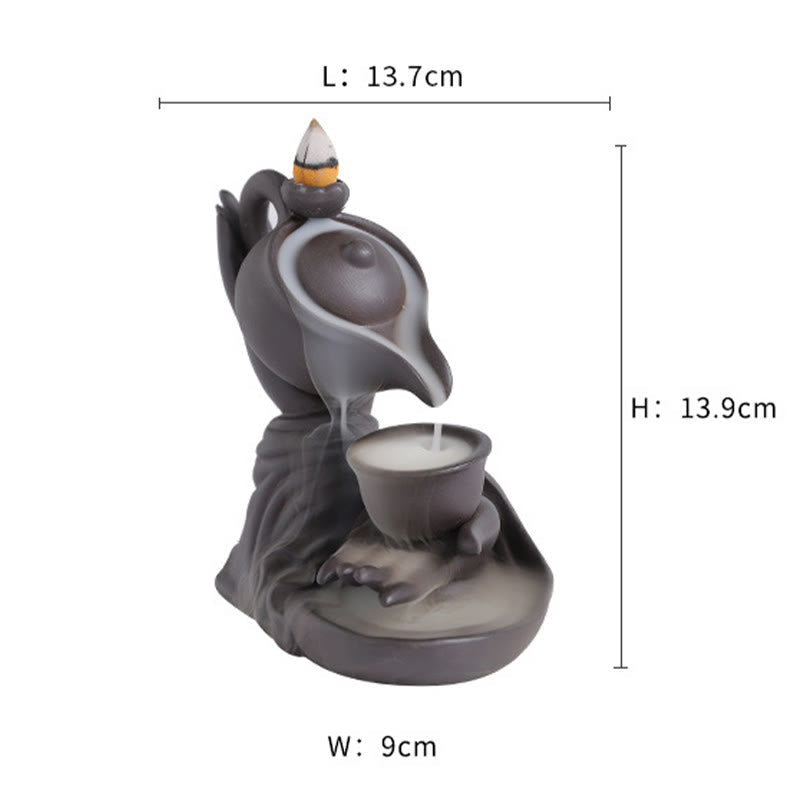 Ceramic Buddha Hand Backflow Incense Burner 13.7cm