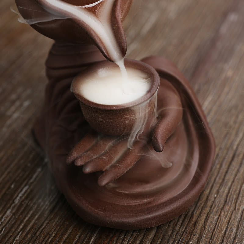 Ceramic Buddha Hand Backflow Incense Burner 13.7cm