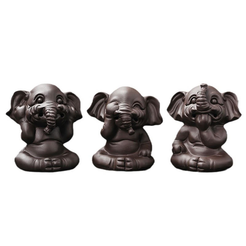 Purple Clay Elephant Backflow Incense Burner - Peace & Healing