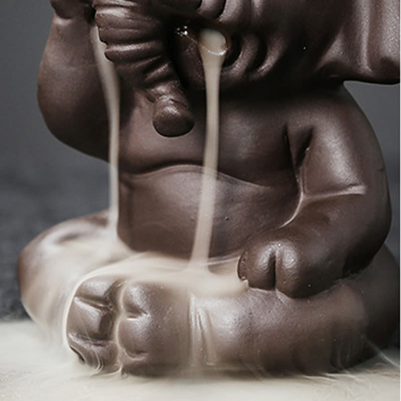 Purple Clay Elephant Backflow Incense Burner - Peace & Healing