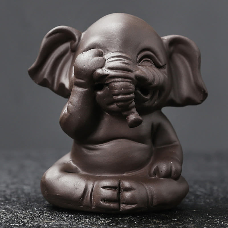 Purple Clay Elephant Backflow Incense Burner - Peace & Healing