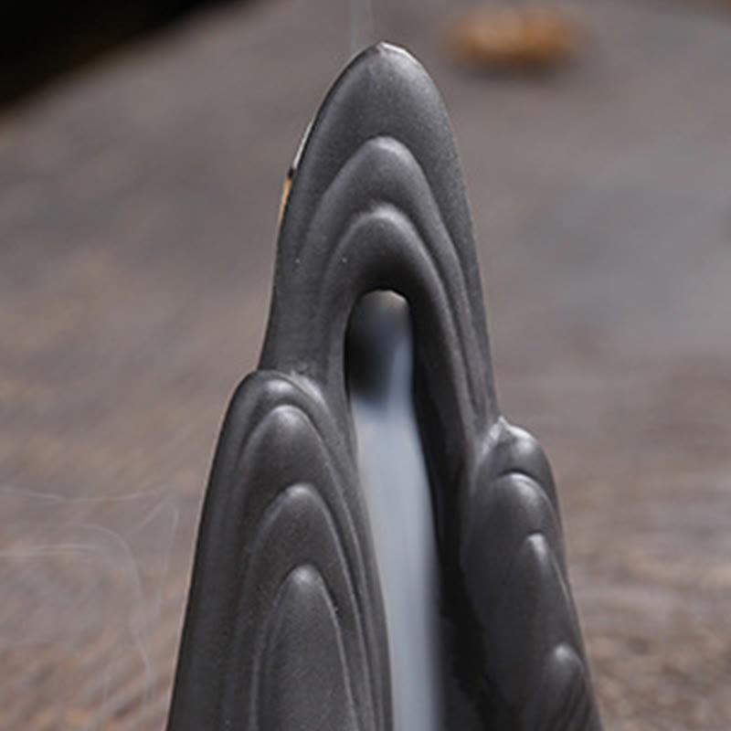 Purple Clay Ceramic Backflow Incense Burner Little Monk