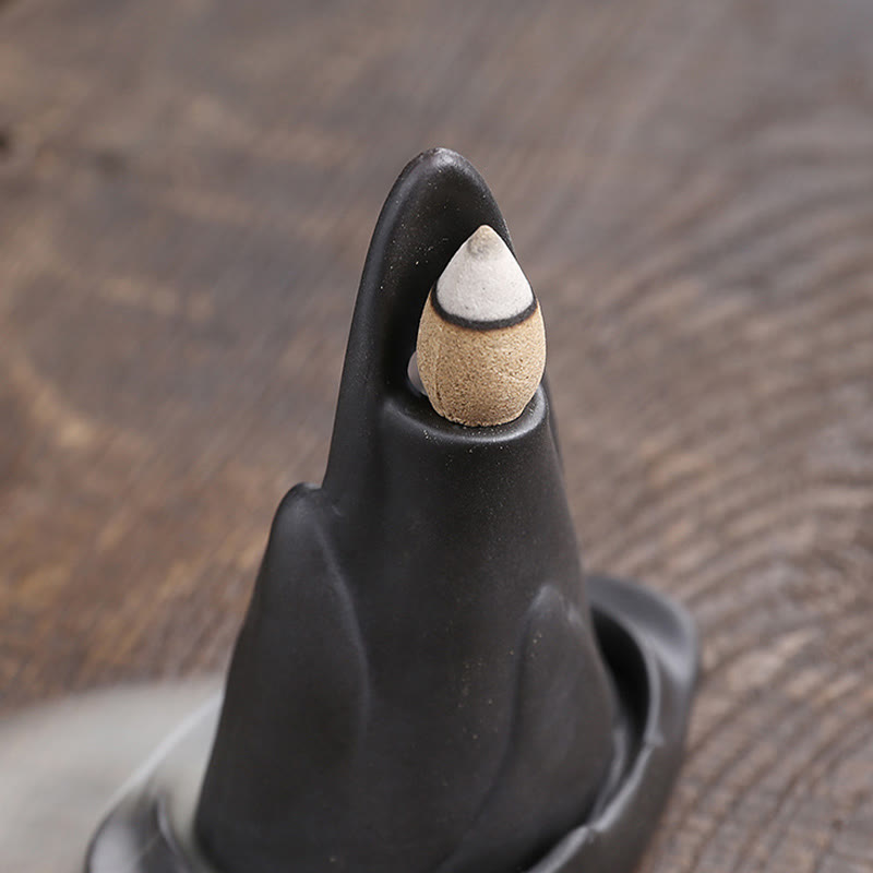 Purple Clay Ceramic Backflow Incense Burner Little Monk