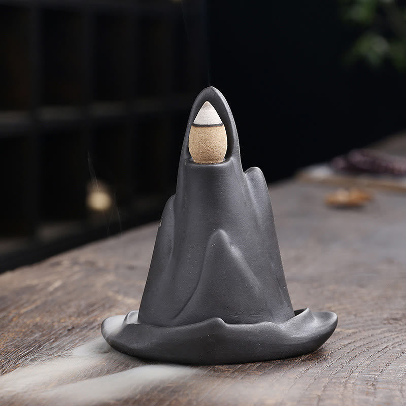 Purple Clay Ceramic Backflow Incense Burner Little Monk